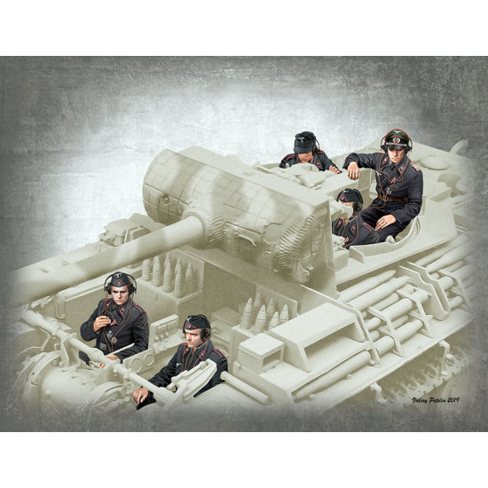 Master Box Soviet Tank Crew 1943-1945 Model Kit - 1/35 Scale, 5 Figures Set, Plastic Building Kit
